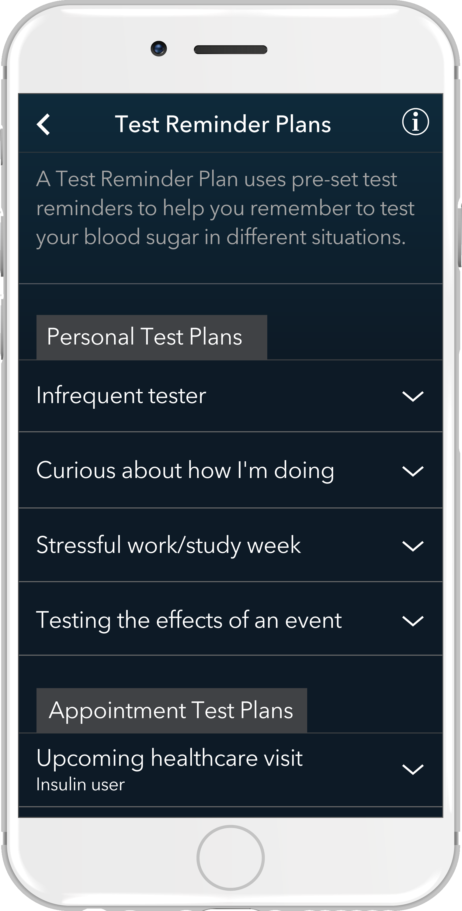 Multiple plan options available in the app